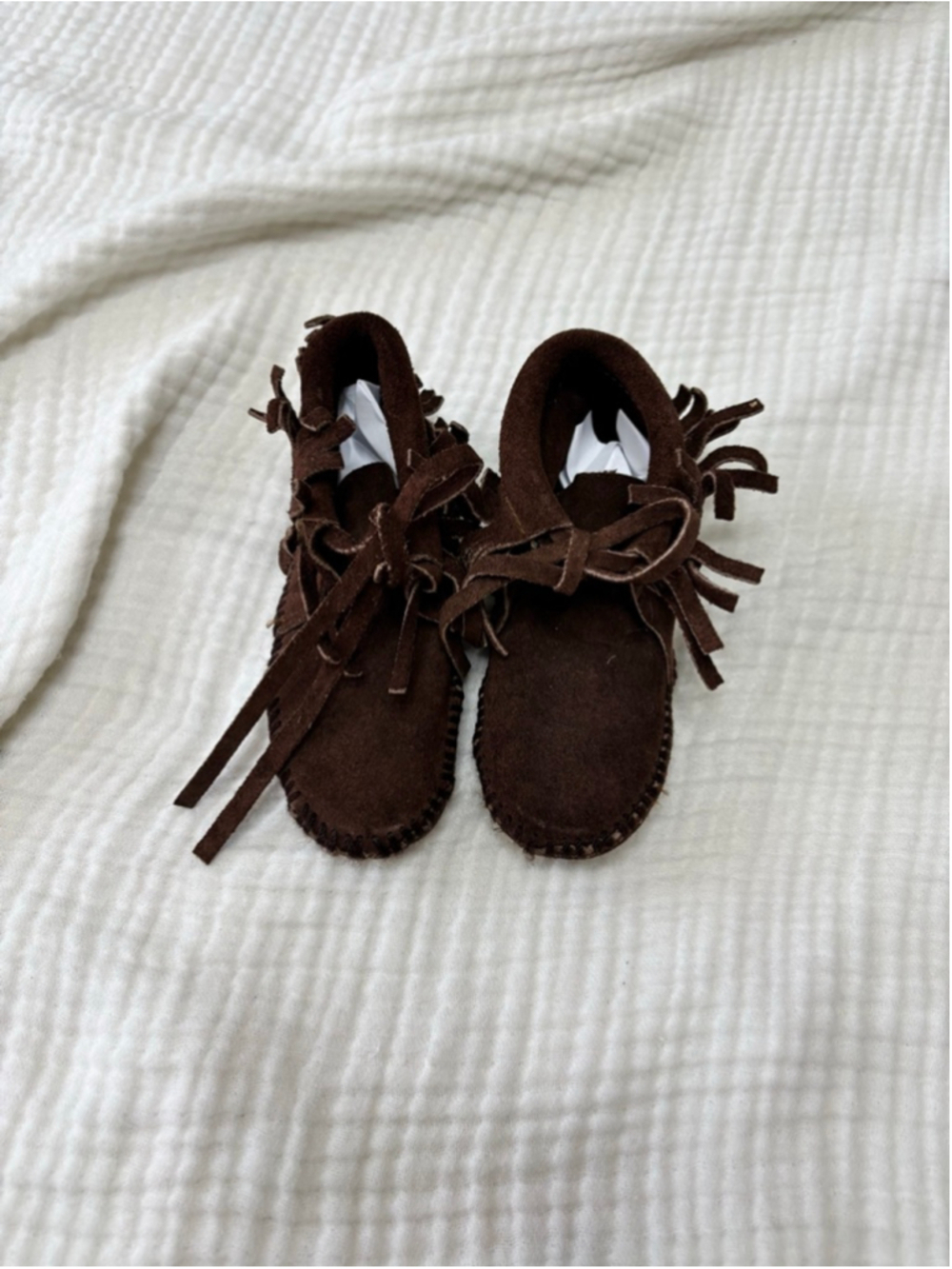 Baby Unbranded Brown Moccasins suede Leather - Picture 4 of 9